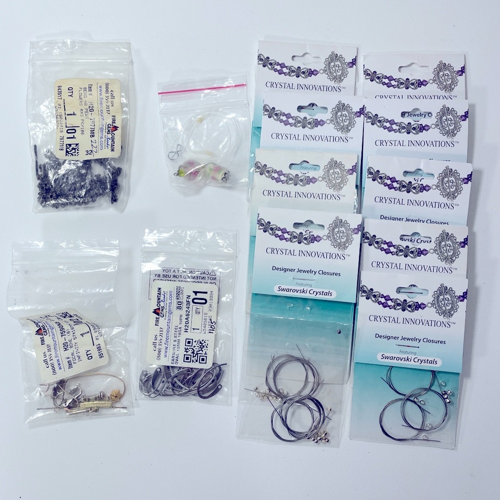 Lot Of Various Crystal Innovations Jewelry Making Charms Closures Finishes